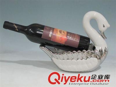 欧雅陶瓷 电镀美人鱼/天鹅酒架——抽象艺术与家居实用的完美融合